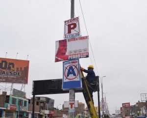 HIDRANDINA EXHORTA A RETIRAR PROPAGANDA ELECTORAL DE ESTRUCTURAS ELÉCTRICAS TRAS CULMINAR PROCESO ELECTORAL